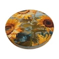 thumbnail image 1 of Balery Sunflower Field Art Fundas de asiento para taburete de bar redondo de tela de terciopelo ajustables que protegen de arañazos y manchas para sillas de 14 a 17 pulgadas.-14 inch, 1 of 7