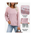 thumbnail image 6 of DOKOTOO Fall Tops for Women Crew Neck Stretchy Pullover Waffle Knit Lace Casual Raglan Long Sleeve Shirts Loose Fit Soft Blouses, 6 of 9
