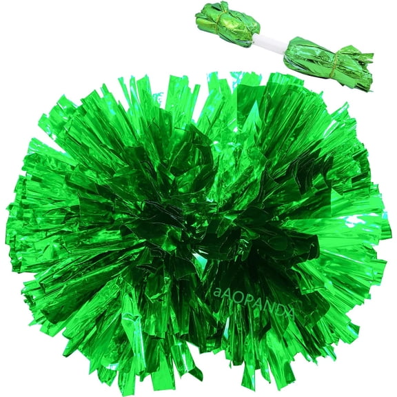 2Pcs Cheerleading Pom Poms with Baton Handle for Team Spirit Sports Dance Cheering Kids Adults