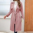 thumbnail image 5 of Niaviben Suede Jacket Women's Long Trench Coat Lapel Coat Waterproof Rain Jacket Women Jacket for Women Lightweight Jacket Waterproof Windbreaker Women Red S, 5 of 8