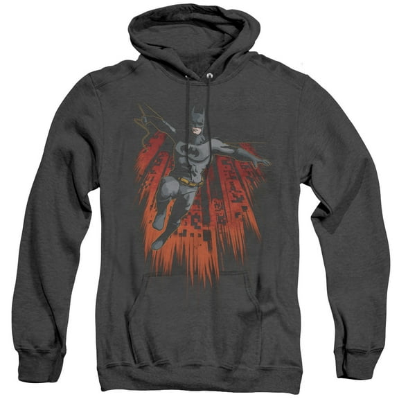 Batman Majestic Adult Heather Hoodie Sweatshirt Black