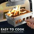 thumbnail image 4 of Outdoor Pellet Pizza Oven 12" Wood Fired Pizza Ovens with Pizza Stone, Pizza Peel, Fold-up Legs, Thermometer, Chimney - Black, 4 of 8