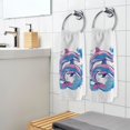 thumbnail image 5 of Ryvnso Dolphins Jumping Hand Towels for Bathroom Cotton Face Towel Decorative 15.5x29.5 inch, 5 of 7