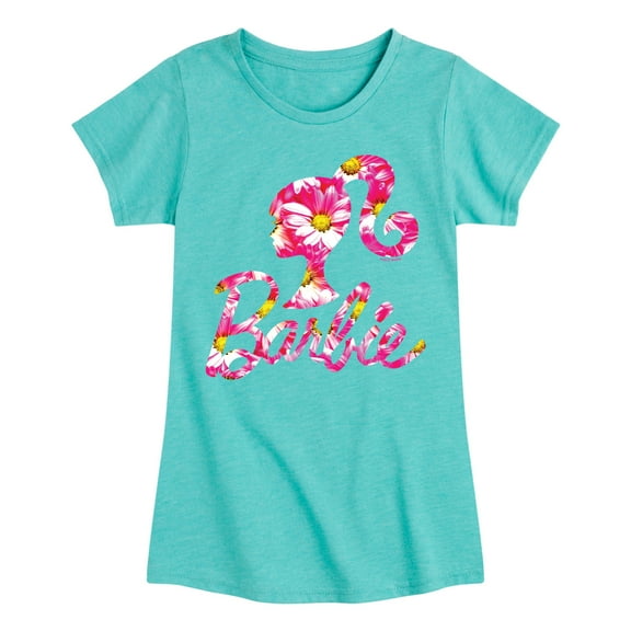 Barbie - Pink Daisy Pattern Logo - Toddler And Youth Girls Short Sleeve Graphic T-Shirt