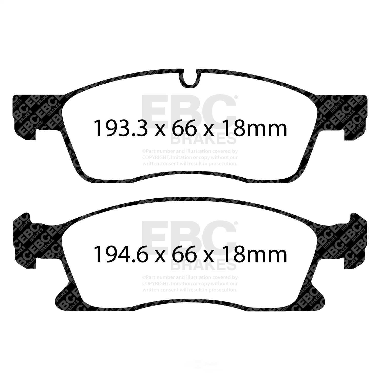 EBC Brakes Greenstuff 6000 Series Heavy Duty 4x4/SUV/Light Truck Brake Pad Set Fits select: 2011-2018 JEEP GRAND CHEROKEE, 2011-2022 DODGE DURANGO