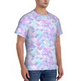 thumbnail image 2 of Bixox Men's Rainbow Scales Printed Short Sleeve Skinny Athletic T-Shirt, 2 of 6