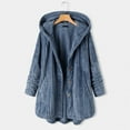 thumbnail image 2 of IROINNID Women's Anorak Coat Long Sleeve Solid Color Hoodie Outwear, Loose Plus Size Button High Low Coat, with Pockets, 2 of 4