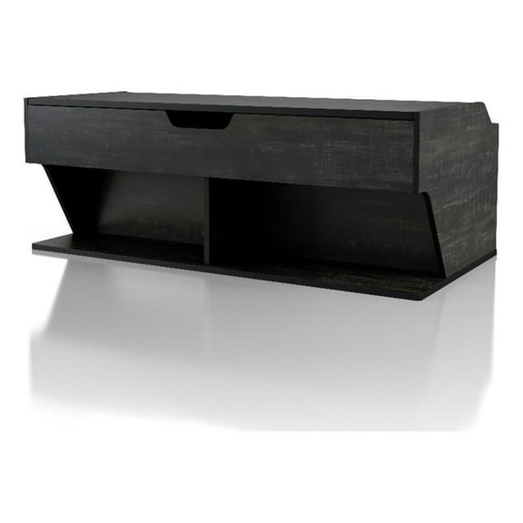 Bowery Hill Contemporary Wood Lift-Top Coffee Table in Black