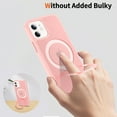 thumbnail image 6 of Asuwish Phone Case for iPhone 12 Pro iPhone12 6.1 Tempered Glass Screen Protector Magnetic Folding Stand Frosted Translucent Rugged Shockproof Protective Cell Cover iPhone12pro iP12 Women Men Pink, 6 of 8