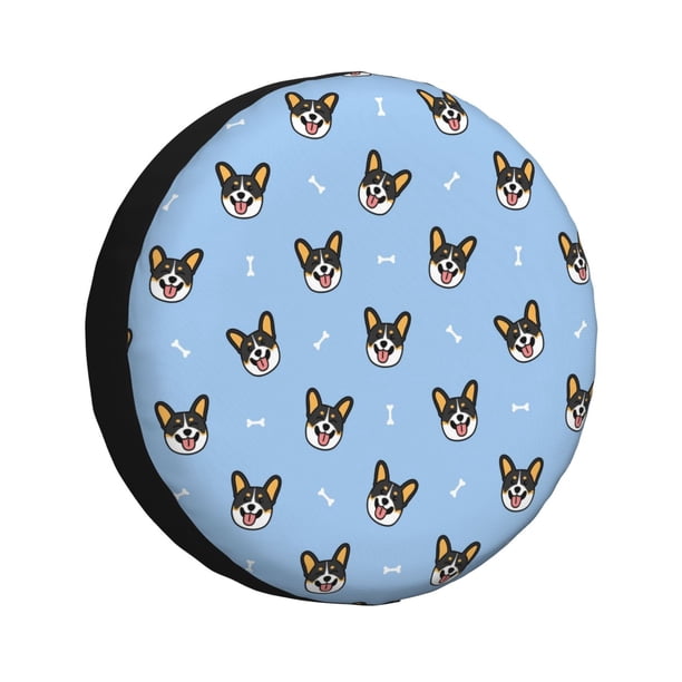 Fotbe Corgi Dog Funda de Llanta de Repuesto con Estampado, Engrosada, Ajuste Universal para Jeep, Remolque, RV, SUV, Camión-14 inch