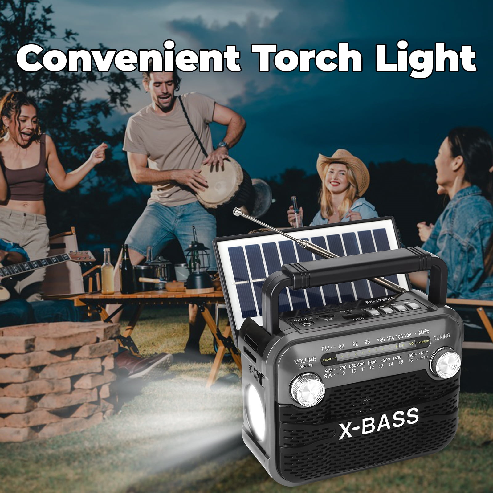 Portable AM/FM/SW Radio,Transistor Radio,Retro Bluetooth Speaker with USB/TF Player,Solar Battery Operated/USB Charge,Digital Tuner & Earphone Jack,Emergency Flashligh,Perfect for Gifts/Elderly/Home
