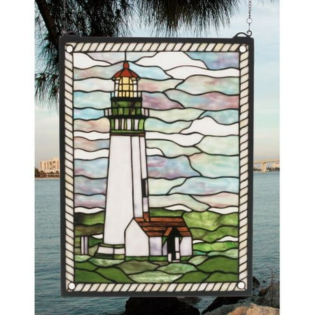Meyda Tiffany 55949 Stained Glass Tiffany Window from the Sailboats & Lighthouses Collection