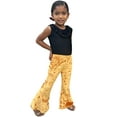 thumbnail image 2 of Daisy Del Sol Little Girls Velvet Boho Bell Bottom Stretch Legging Flared Pants Toddler Childrens Kids 2T-8, 2 of 6
