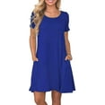thumbnail image 1 of FZ FANTASTIC ZONE Robes T-Shirt d'Été Décontractées pour Femmes Manches Courtes Robe Évasée avec Poches, 1 of 5