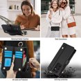thumbnail image 4 of Crossbody Wallet Case for Samsung Galaxy S21 Ultra RFID Blocking Card Slots, PU Leather Wristband Strap Zipper Pocket Phone Case with Stand Secure Ring Buckle for Samsung Galaxy S21 Ultra, Black, 4 of 7