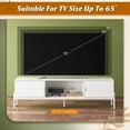 thumbnail image 6 of CZMDZH TV Stand for 65 Inch TV, Mid Century Modern Entainment Center with 2 Storage Cabinets & Open Shelf, TV Console Table Media with Metal Legs for Living Room, Bedroom, White, 6 of 16