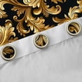 thumbnail image 4 of Manfei Teens Adults Bohemian Damask Black Out Curtains,Black Golden Curtains Pack of 2 (42x63 Each),Exotic Style Bedroom Curtains,Breathable Home Decor, 4 of 6