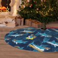thumbnail image 6 of Yiaed Cartoon Surfer Sharks Print Christmas Tree Skirt , Tree SkirtsTree Mat for Christmas Winter Holiday Indoor Decorations-30", 6 of 7