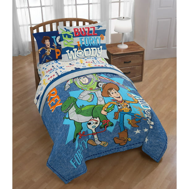 Disney Toy Story 4 Twin Full Comforter, Buzz Lightyear Bedding Set