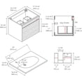 thumbnail image 3 of Blossom Voyage 24" Floating Vanity | Glossy White | LED Wall Mount Cabinet with Acrylic Sink & Drawer, 3 of 9