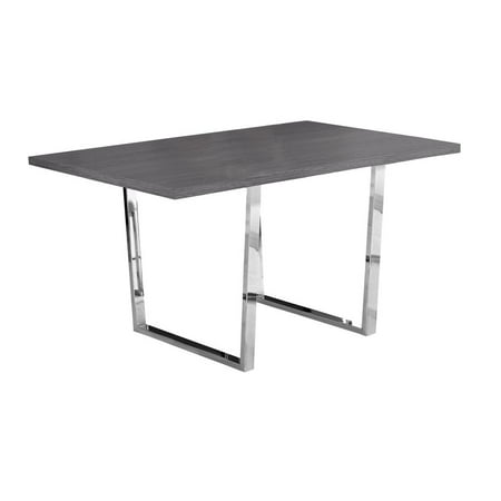 Monarch Specialties Dining Table, 60" Rectangular, Dining Room, Grey, Metal, 30.25" H, Indoor