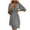 Gray, variant on Herrnalise Women's Fall Seven Split Sleeve V-Neck Printed Dresses S-2XL
