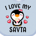 thumbnail image 4 of Inktastic I Love My Savta with Cute Penguin and Hearts Girls Baby Bib, 4 of 4