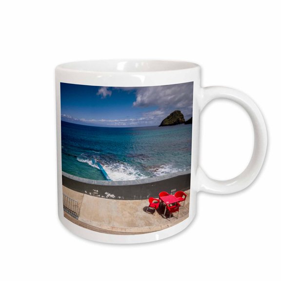 3drose, Portugal, Azores, Santa Maria Is, Sao Lourenco. Swimming Platforms, 11oz Mug