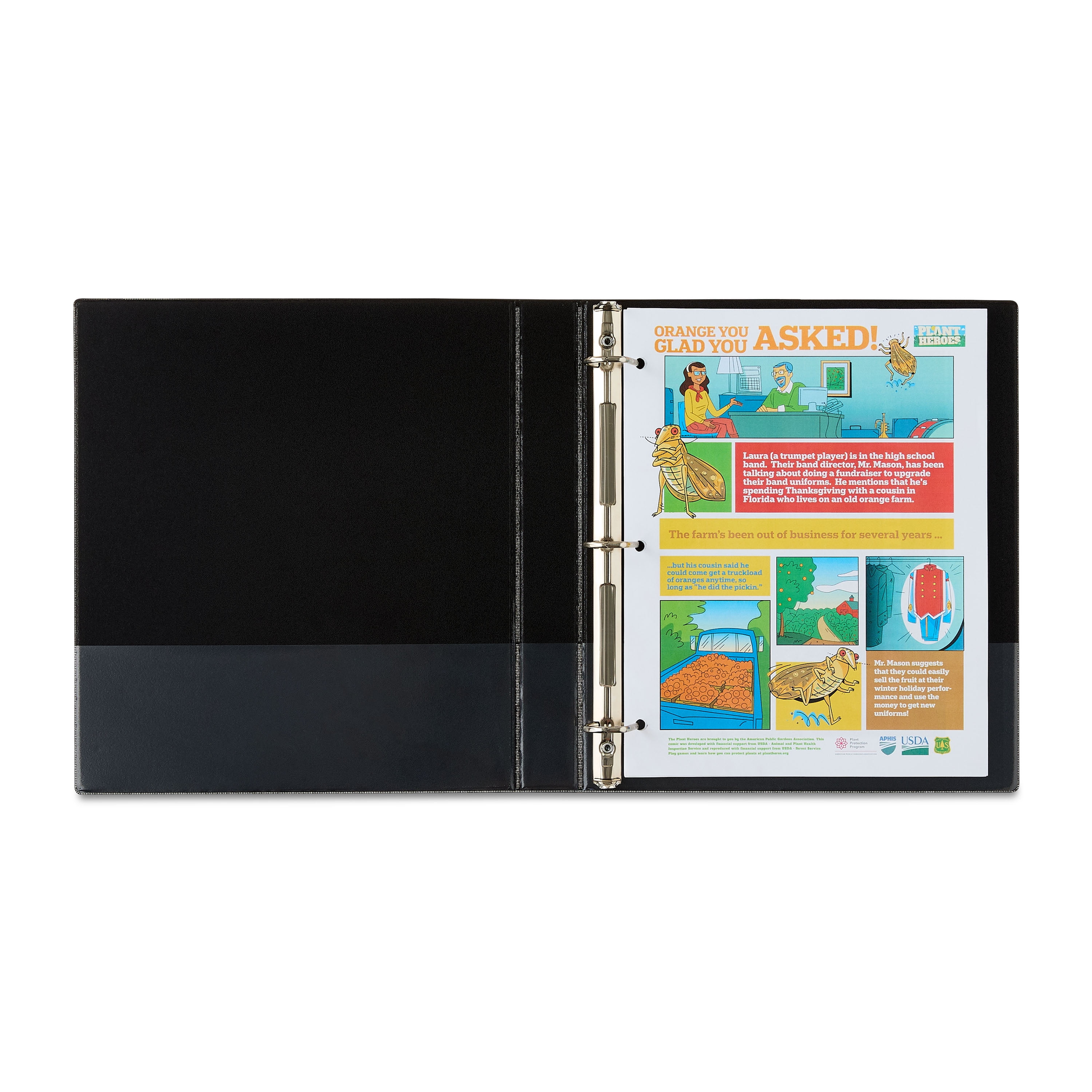 (2 pack) Pen+Gear Durable View 1-inch D-Ring Binder, Black