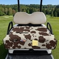 thumbnail image 2 of Xixirimido Golf Cart Seat Cover Quilted Golf Cart Seat Towel Blanket with 4 Pockets & Non Slip Backing Universal Fit for 2 Person Seats Carts, Brown Cow Cowhide, 2 of 8