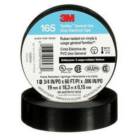 20pc 3M Electrical Tape Temflex 60ft Rolls | 20-Pack Professional Vinyl Tape 60 Feet per Roll