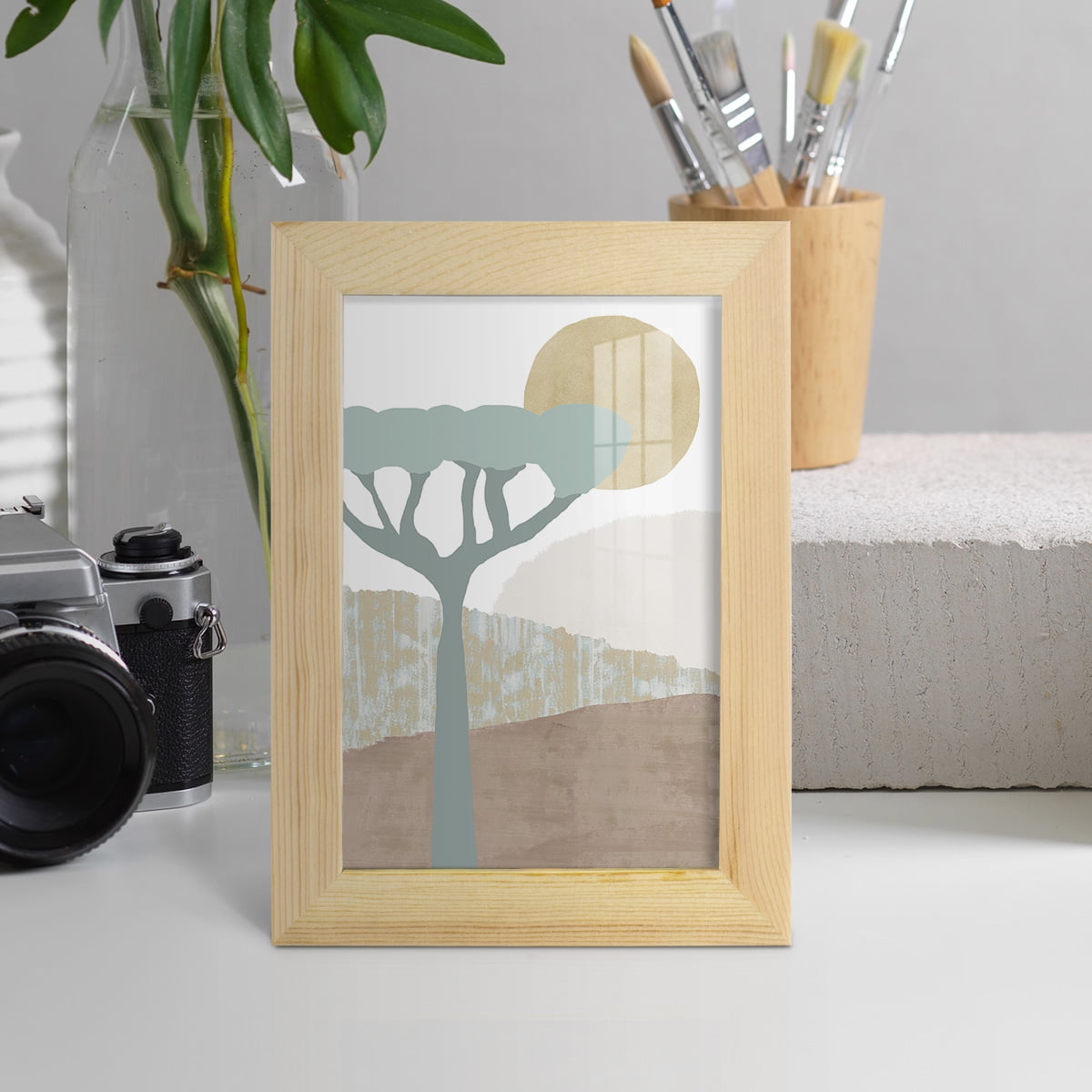Ennerdale II - Framed Print w/glass - Natural Wood
