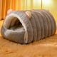 thumbnail image 4 of Cama ortopédica para perros y gatos | Funda lavable extraíble, mullido ultra suave, diseño de calor invernal, alfombra nido de doble uso | Verde o gris, tela duradera, villa acogedora para dormir,, 4 of 6