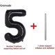 thumbnail image 3 of 40 Inch Large Black Balloons 5,Foil Helium Digital Balloons for Birthday, 3 of 5