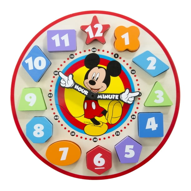 Melissa & Doug Disney Mickey Mouse Wooden Shape Sorting Clock Walmart