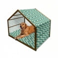 thumbnail image 1 of Indie Pet House, Pattern with Eyeglasses in Vintage Style Hipster Cool Design Modern, Outdoor & Indoor Portable Dog Kennel with Pillow and Cover, 5 Sizes, Petrol Blue Turquoise, by Ambesonne, 1 of 4