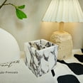 thumbnail image 2 of Artisanal Abode Marble Pen Holder, White Stone Rectangular Desktop Organizer, Office Study Makeup Brush Storage, Home Desk Decor, Minimalist Design, Durable Marble Accessory, 2 of 10