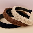 thumbnail image 4 of Headband Women girls fashion plush twist braid headbandoff-white, 4 of 5