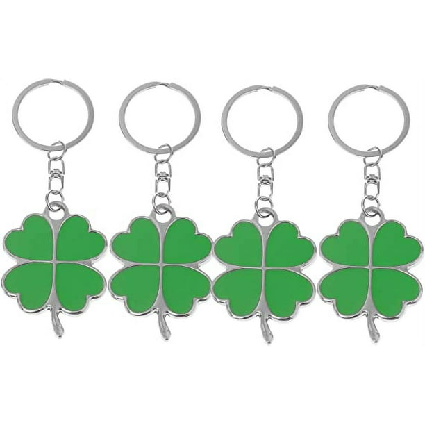 4pcs Zinc Alloy Lucky Four Leaf Clover Keychains Walmart