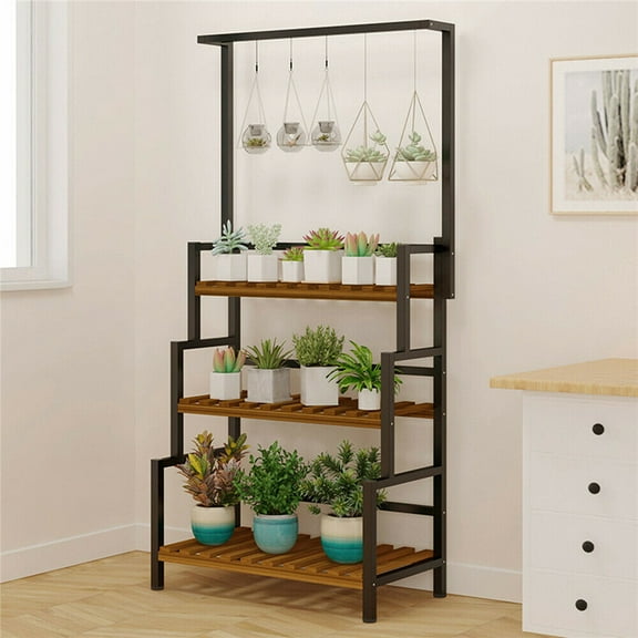 Miumaeov 3-Tier Hanging Plant Stand Planter Shelves Flower Pot Organizer Display Rack