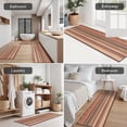 thumbnail image 5 of Brown Geometric Striped Pattern Kitchen Rugs Sets Of 3,Kitchen Runner Rugs Non Skid Washable,Decorative Kitchen Floor Mats for Kitchen,Sink,Laundry,17"x30"+ 17"x47" + 17"x59", 5 of 6