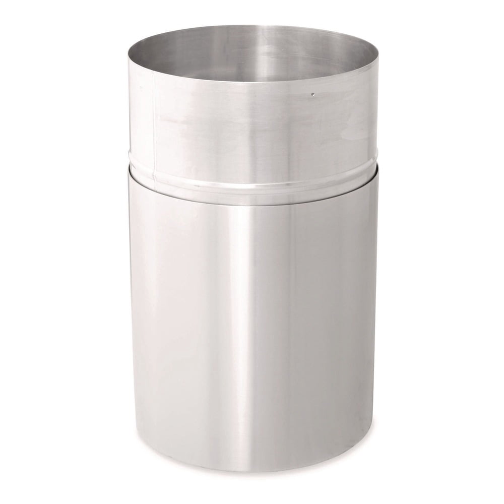 Rubbermaid Commercial AOT35SANL Two-Piece Open Top Indoor Receptacle- Round- Satin Aluminum- 35 gal