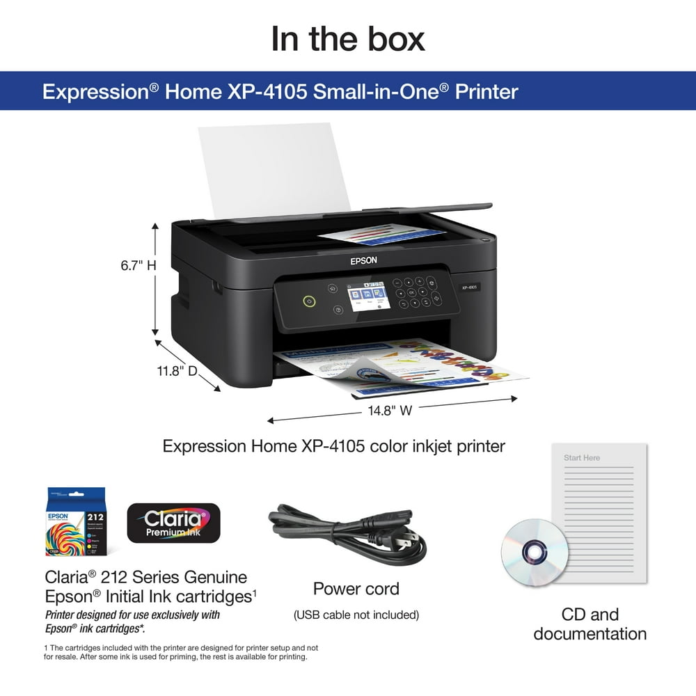 Epson Expression Home XP4105 Wireless AllinOne Color Inkjet Printer