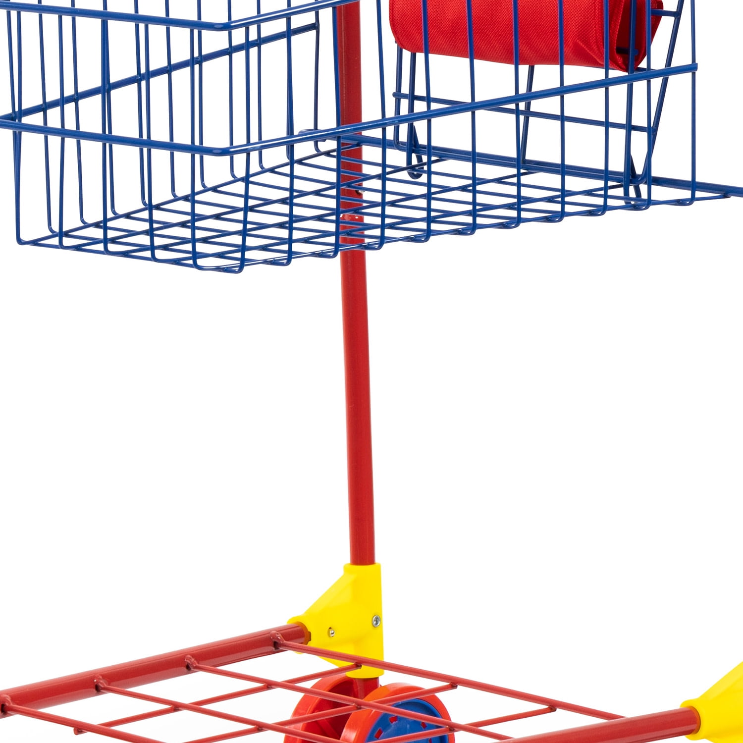 Bayer Design: Shopping Cart - Red & Blue - Grocery Pretend Play Toy, Spacious Basket Holds Toys & Dolls, Lightweight, Dual Wheels, Toddler-Kids 18mo+