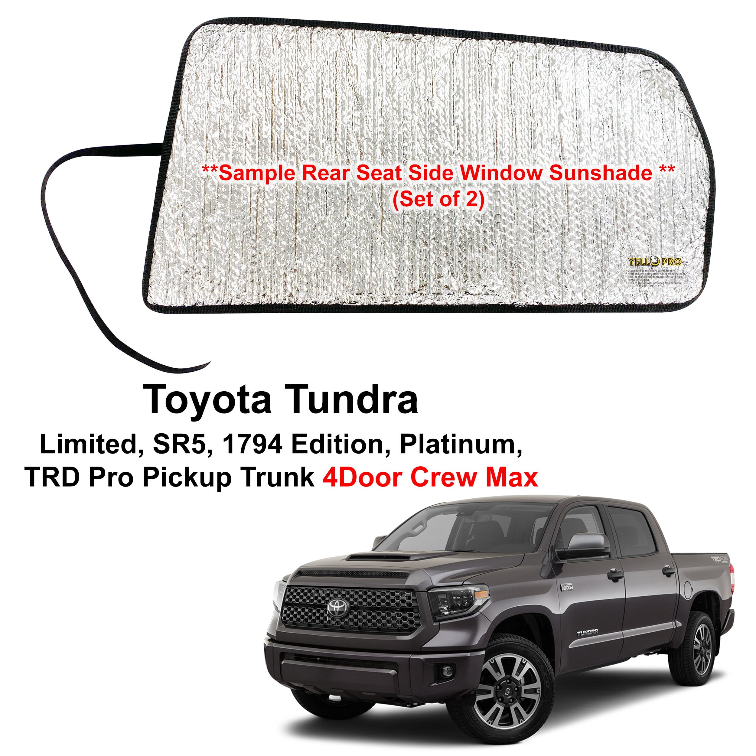 NAGD Passenger/Right Side Rear Door Window Privacy Glass Replacement for Toyota Tundra Pickup 4 Door Crew Cab 2007-2020 