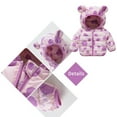thumbnail image 5 of HAOTAGS Boys Girls Padded Jacket, Long Sleeve Hooded Down Jacket Full Zip Winter Coats Purple 3 Years, 5 of 10