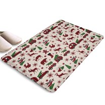Multicolor Christmas Camping Flannel Non Slip Door Rugs,Washable Door Mats Indoor,Decorative Door Mats,Dirt-Resistant and Absorbent Doormat for Entrance,Bedroom,Kitchen,Bathroom,31.5"x17"