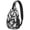 Black Halloween White-1, variant on Sling Backpack,Black Halloween White Ghosts Sling Bag with Water Bottle Holder,Waterproof Sling Bag for Men/Women with Headphone Jack for Hiking,Travel
