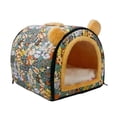thumbnail image 2 of Cama para gatos con cojín interior para dormir en otoño e invierno. verde grande, 2 of 9