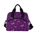 thumbnail image 2 of Insulated Crossbody Lunch Bag 10L Lunch Tote with Adjustable Shoulder Strap for Work Office Picnic Little Butterfly and Rose, 2 of 6